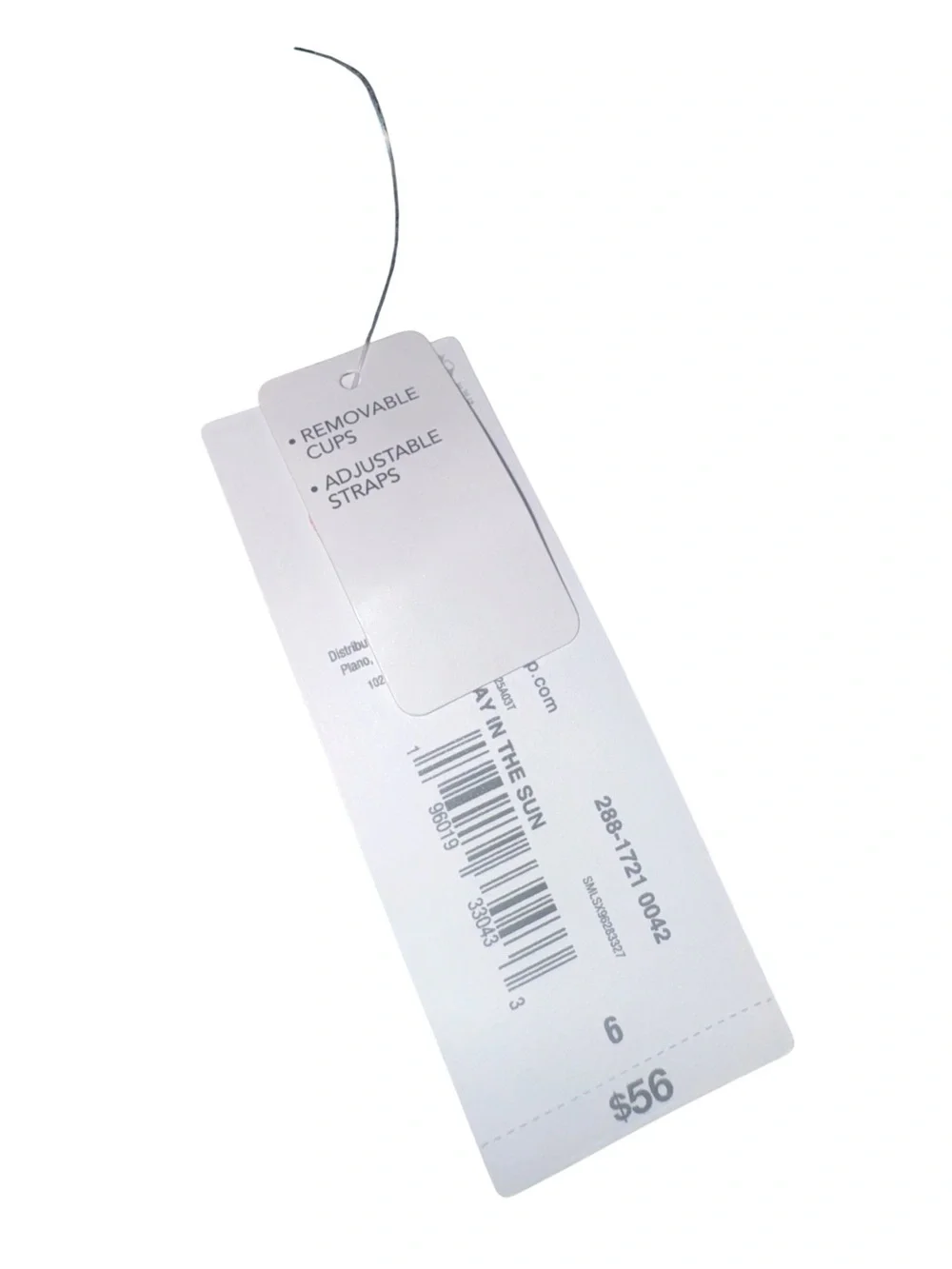 Liz Claiborne White Retail Hang Tag with Barcode